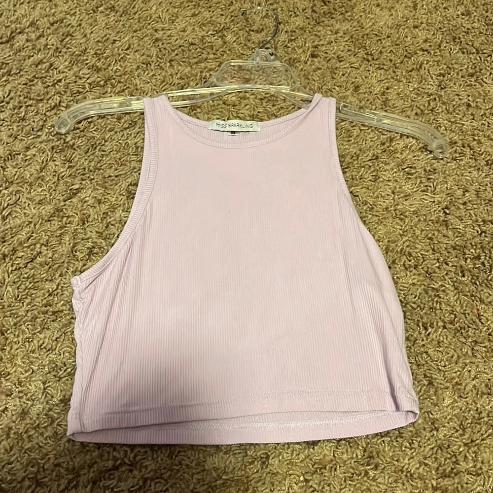 Purple halter crop top